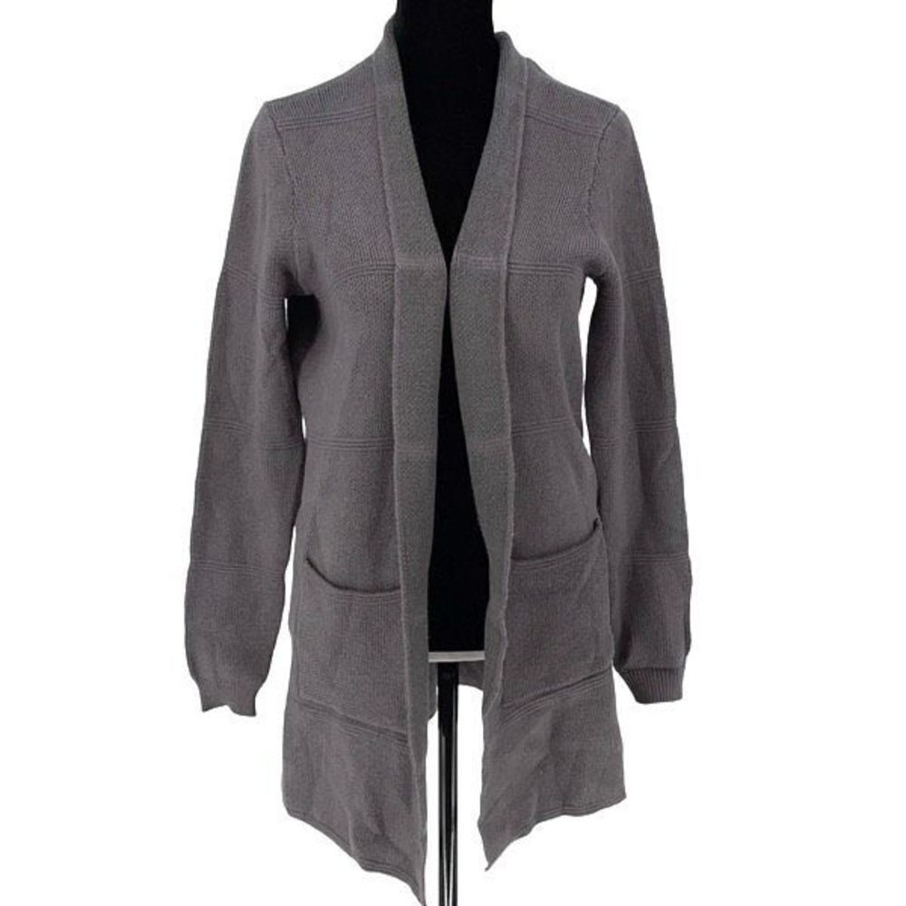 Maurices Womens Solid Seamed Open Cardigan Pockets Gray Size XS